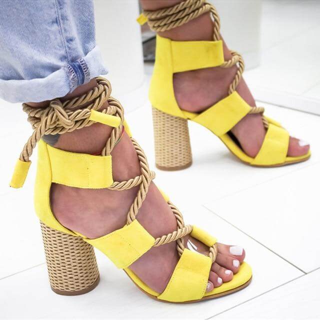 Lace Up Colorful Gladiator Sandals - MaviGadget