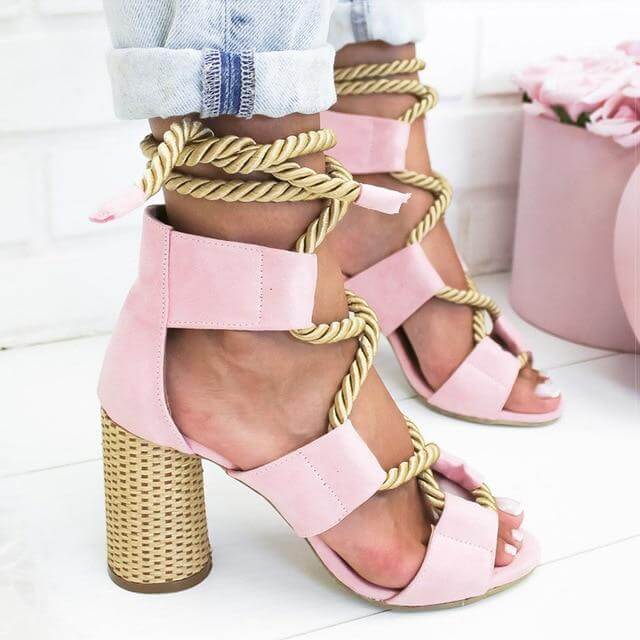 Lace Up Colorful Gladiator Sandals - MaviGadget