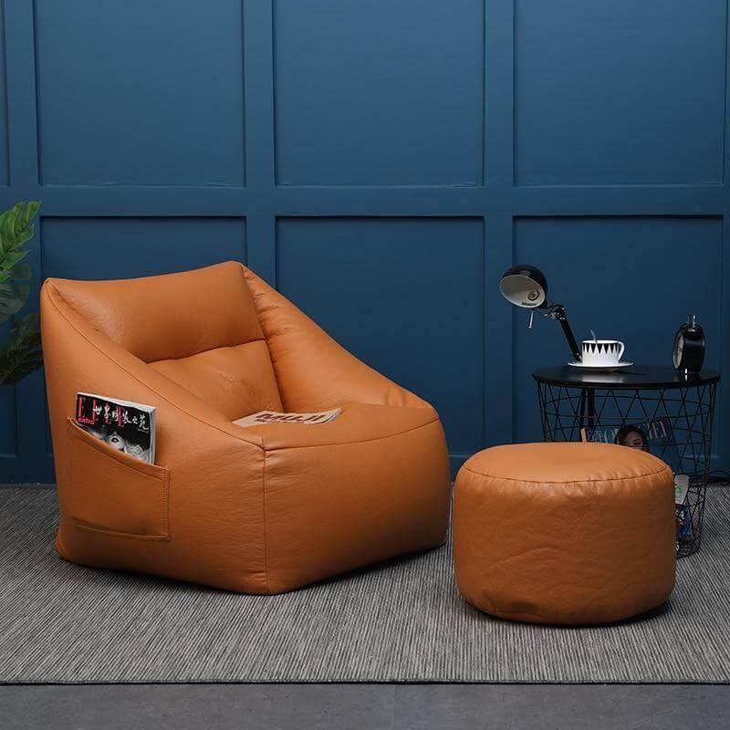 Lazy Sofa Leather Bean Bag - MaviGadget