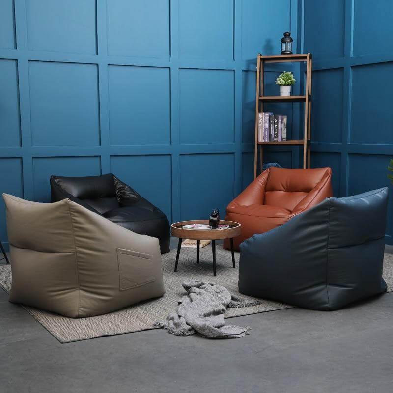 Lazy Sofa Leather Bean Bag - MaviGadget