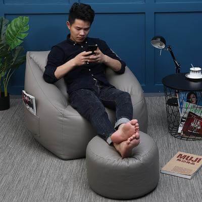 Lazy Sofa Leather Bean Bag - MaviGadget