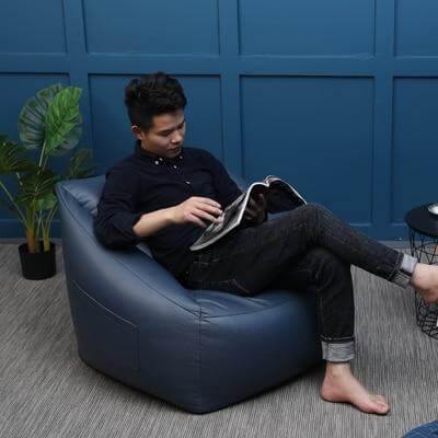 Lazy Sofa Leather Bean Bag - MaviGadget