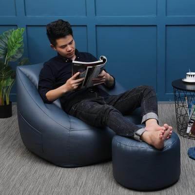 Lazy Sofa Leather Bean Bag - MaviGadget