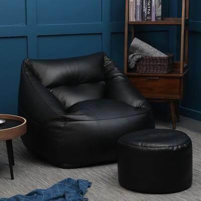 Lazy Sofa Leather Bean Bag - MaviGadget