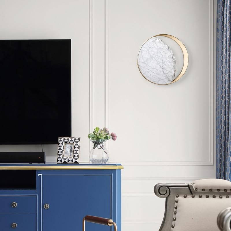 Waning Gibbous Moon Led Marble Wall Lamp - MaviGadget