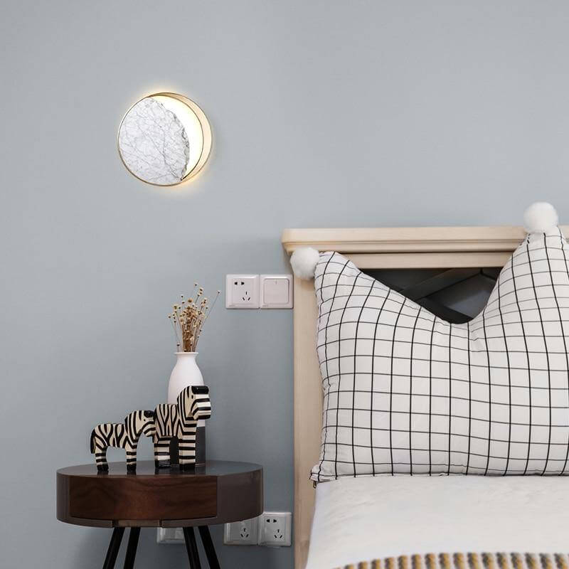 Waning Gibbous Moon Led Marble Wall Lamp - MaviGadget