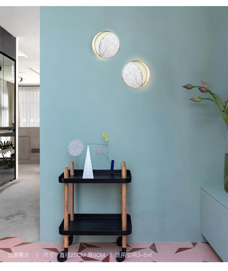 Waning Gibbous Moon Led Marble Wall Lamp - MaviGadget