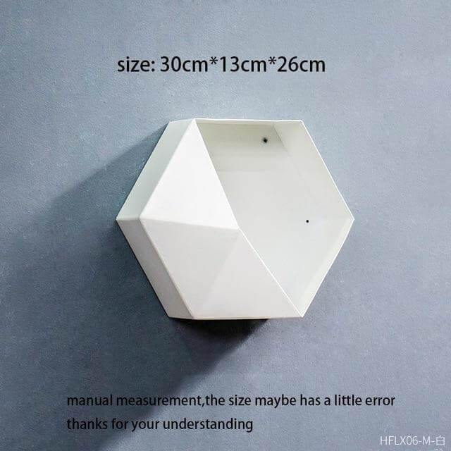Nordic Geometric Diamond Shelf Wall Vase - MaviGadget