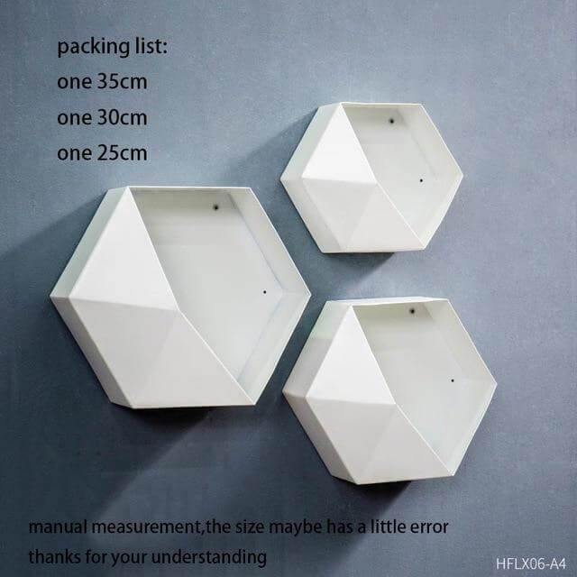 Nordic Geometric Diamond Shelf Wall Vase - MaviGadget