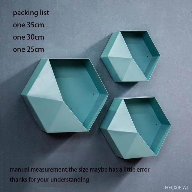 Nordic Geometric Diamond Shelf Wall Vase - MaviGadget