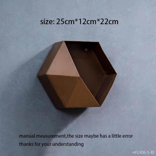Nordic Geometric Diamond Shelf Wall Vase - MaviGadget