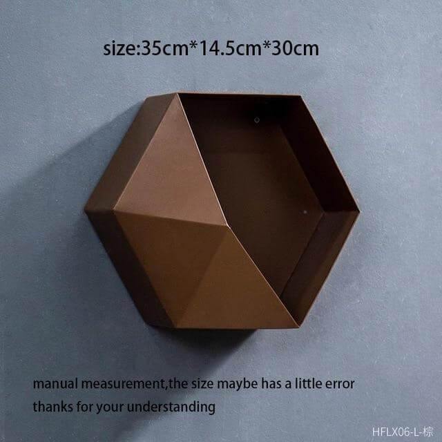 Nordic Geometric Diamond Shelf Wall Vase - MaviGadget