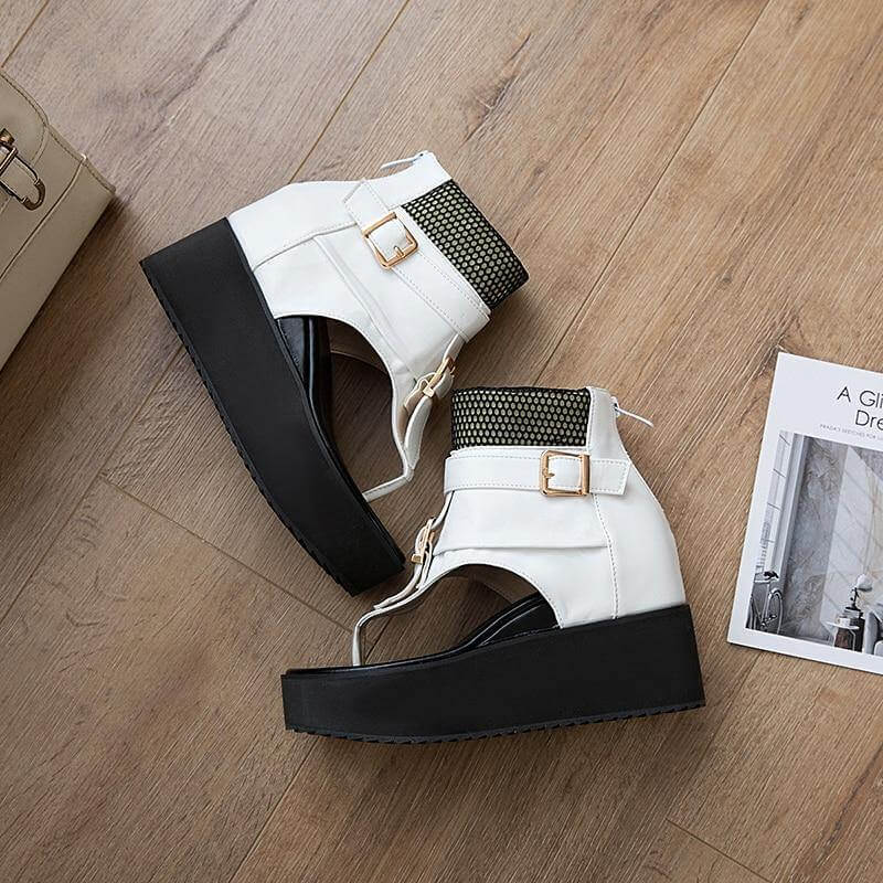 Leather Gladiator Platform Sandals - MaviGadget