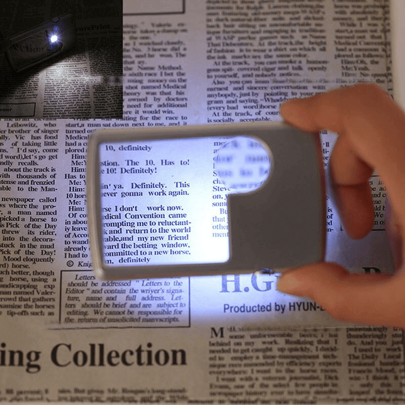 Pocket Credit Card Size Mini Led Light Magnifying Glass - MaviGadget