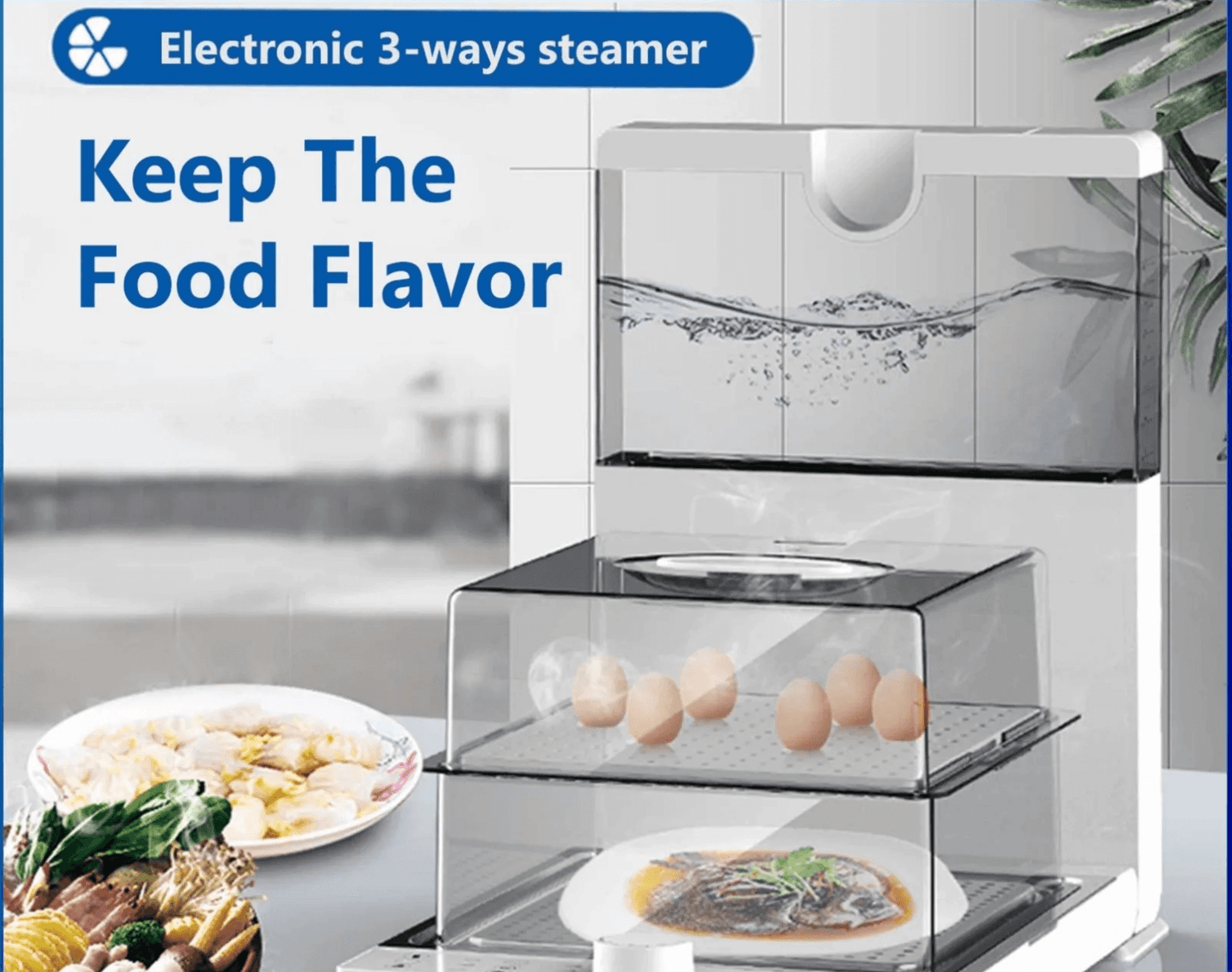 Large Capacity Multi-Layer Folding Electric Steamer Box - MaviGadget