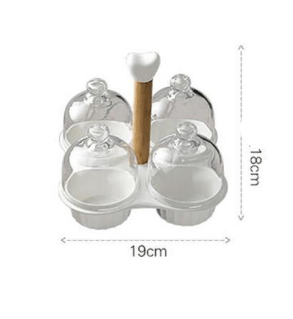 Ceramic Glass Lid Snack Plate - MaviGadget