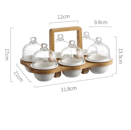 Ceramic Glass Lid Snack Plate - MaviGadget