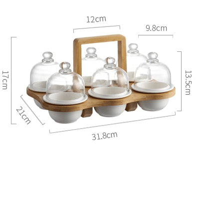 Ceramic Glass Lid Snack Plate - MaviGadget