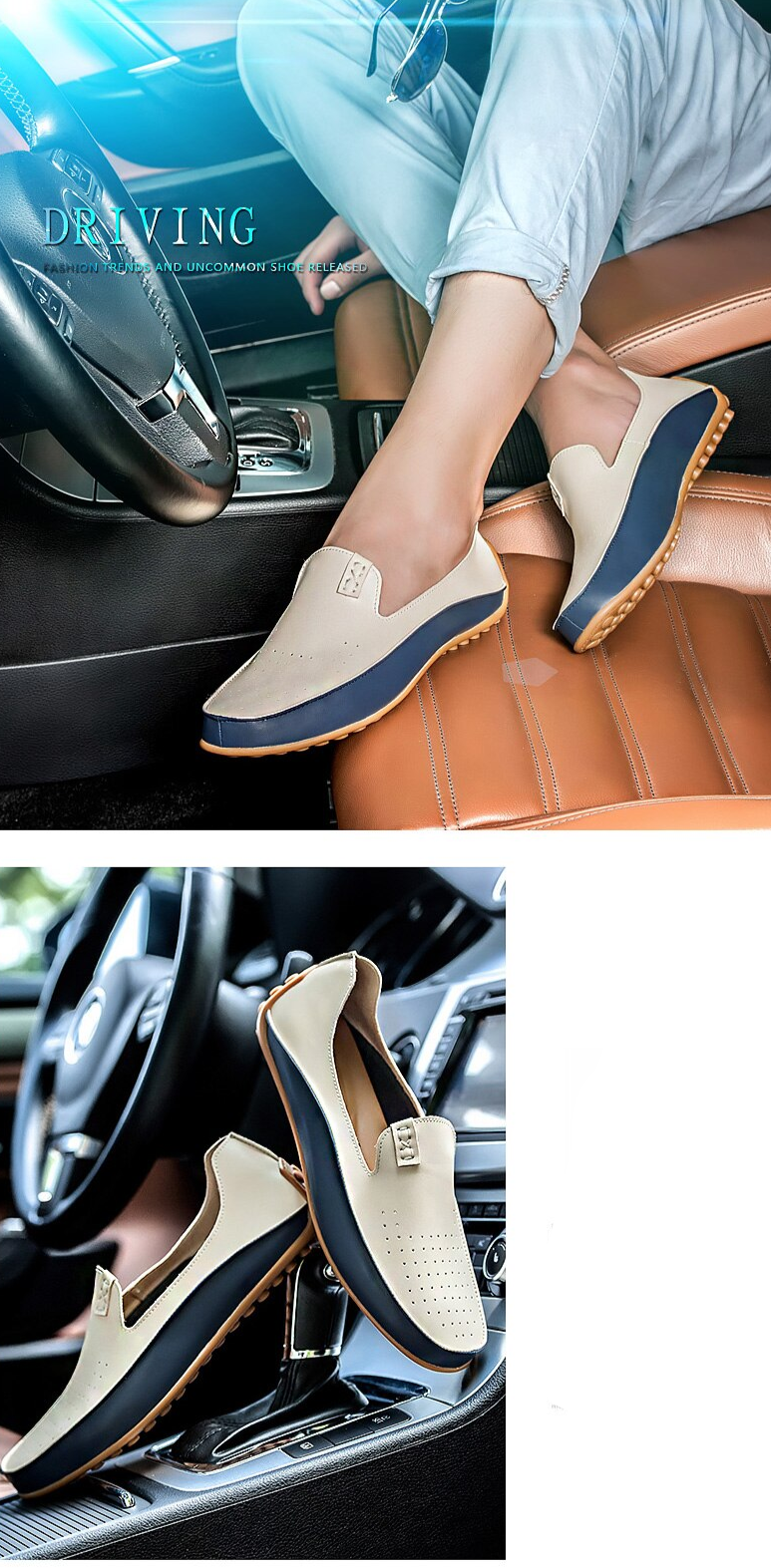 Men Driving Shoes Leather Loafers - MaviGadget