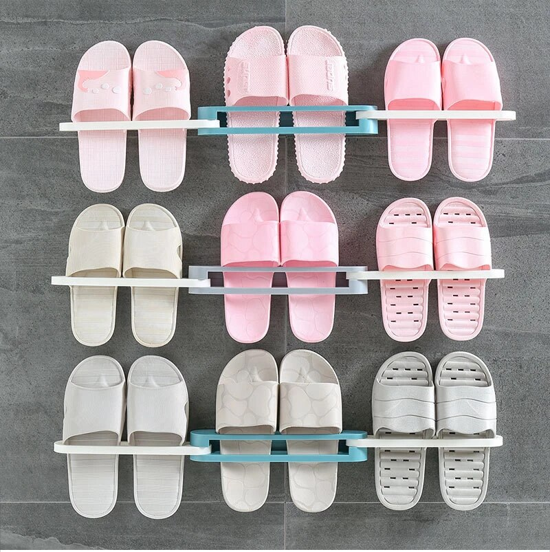 3in1 Space Saver Wall Hanging  Slipper Hanger